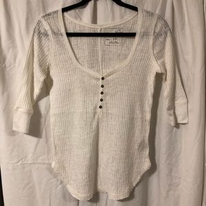 Free People white Henley top